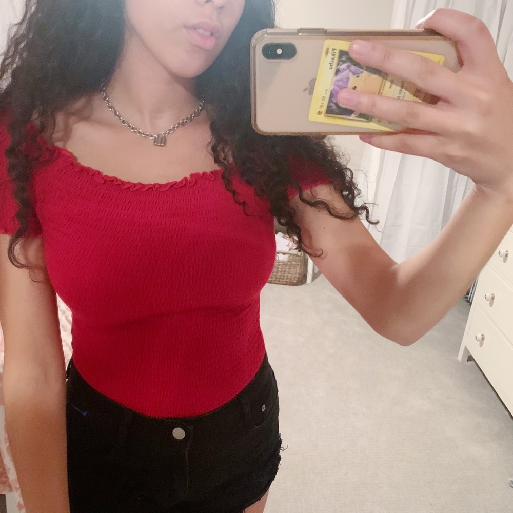 Cute red ruffle shirt